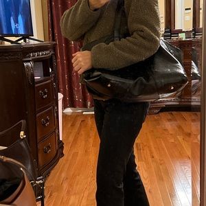 $595 Manu Atelier Carry all bag with a removable leather pouch black